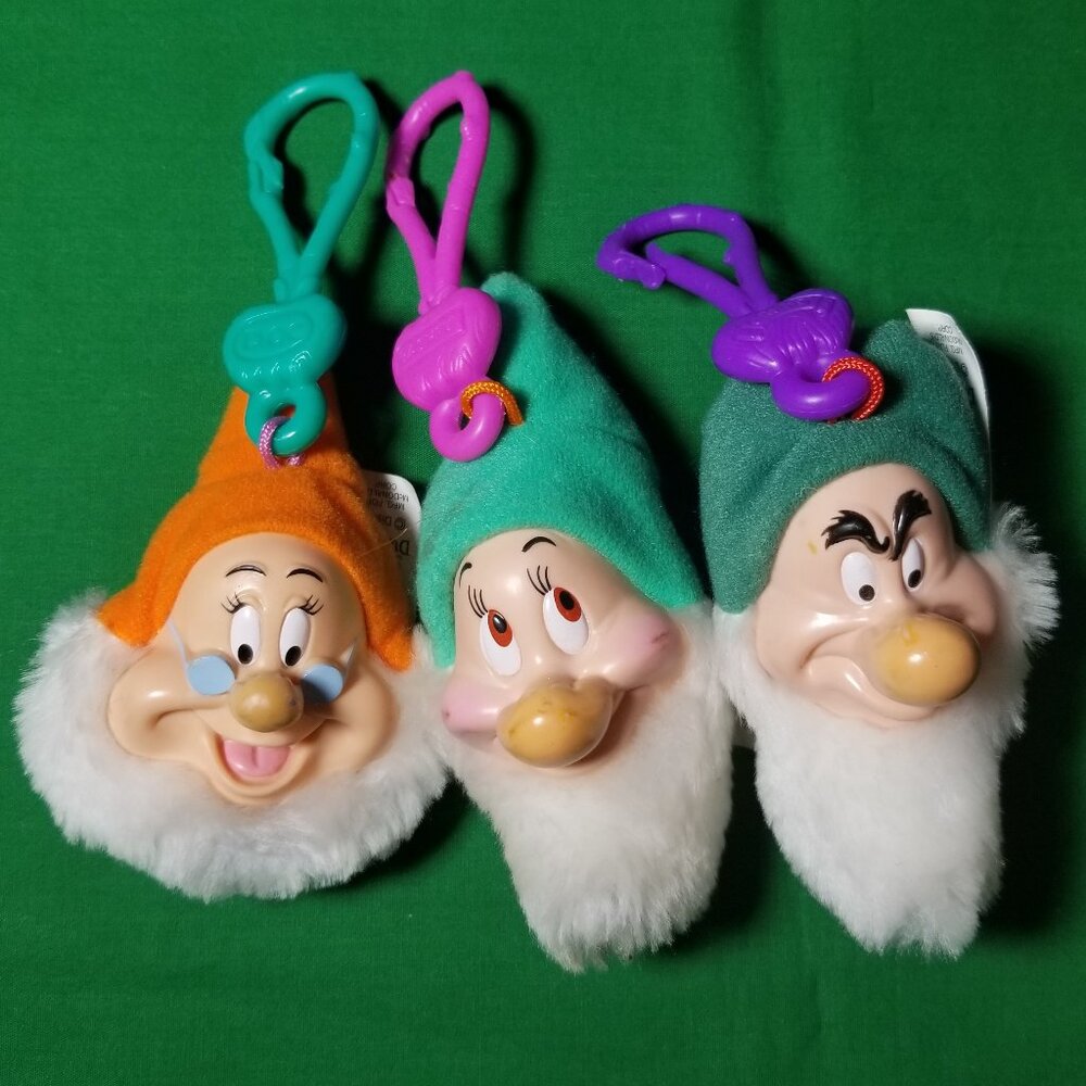 Walt Disney‎ McDonald's Happy Meal Dwarfs Doc, Bashful Grumpy Key Chain Vintage